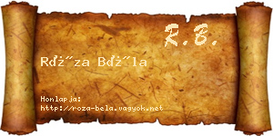 Róza Béla névjegykártya