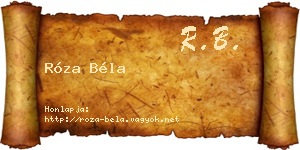 Róza Béla névjegykártya
